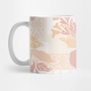 Ivory Solid Shapes and Flowers Mug